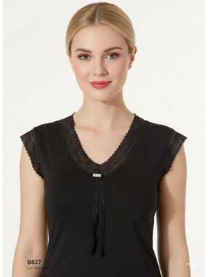 Pileli Store Pilelistore Şahinler Dantelli Taşlı Yarım Kol Atlet B637