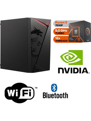 MSI Şafak-Ofis Pc Yeni Nesil Amd Ryzen 5 7500F 16GB Ddr5 Ram Gt 4gb 500GB M.2 SSD 600W Win 11 Pro Wi-Fi Masaüstü Ofis ve Iş Bilgisayarı