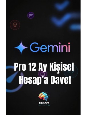 Google Gemini Pro 12 Ay Kişisel Mail'e Hesap Daveti Online Aktivasyonlu Dijital Lisans