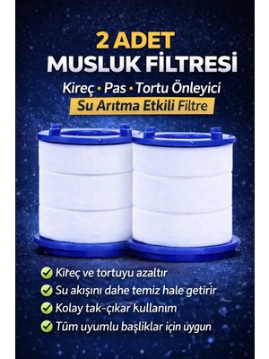 YMV 2 Adet Musluk Batarya Yedek Filtresi Pas Kireç Tortu Engelleyici Arıtıcı Filtre Kartuşu