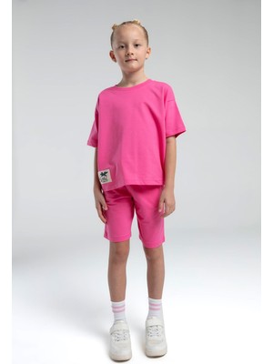 Roly Poly Premium Kız Çocuk %100 Pamuklu Regular Rahat Kesim Kısa Kollu Bermuda Şortlu Pijama Takım