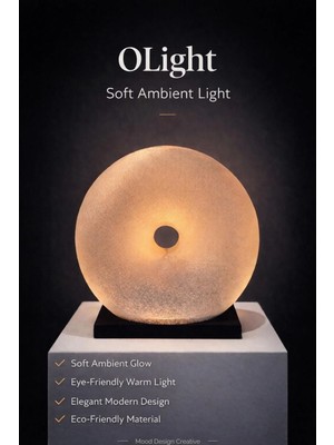 Mooddesign Olıght Modern Decorative Glow - O (Donut)Design Soft Ambient Lamp (Masa-Ortam Ambiyans-Gece Lambası)