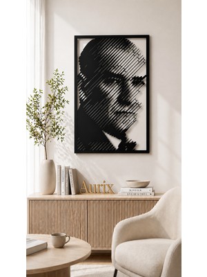 Aurix Atatürk Metal Duvar Tablosu 44X69CM Ev Ofis Dekorasyonu
