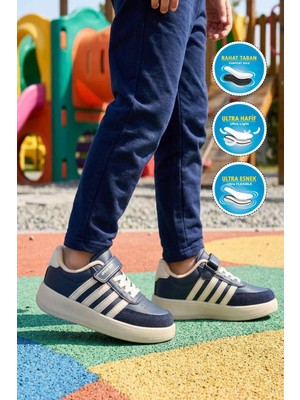 Walkway Lafonten 754 F Lacivert-Bej Cırtlı Erkek Çocuk Spor Ayakkabı
