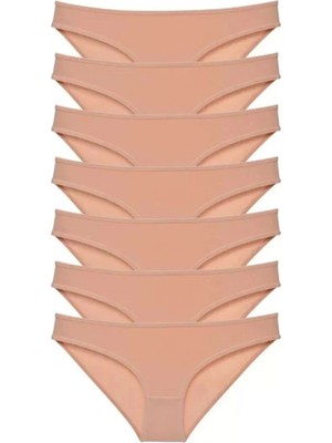 Pileli Store Pilelistore 7 Adet Süper Eko Set Likralı  Slip Külot Ten