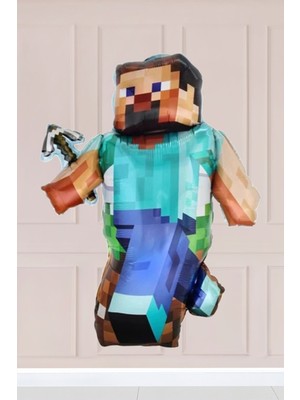 Atölye Mi Büyük Steve Folyo Balon Minecraft Balon Büyük Steve