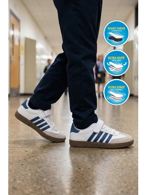 Walkway Lafonten 753 F Beyaz-Turkuaz Cırtlı Erkek Çocuk Spor Ayakkabı