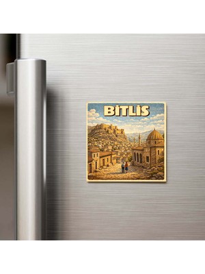İberk Bitlis Şehri - Pop-Art Travel - 9x9 cm Buzdolap Magneti