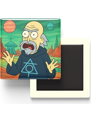 İberk Fullmetal Alchemist Father - 9x9 cm Baskılı Kare Buzdolap Magneti (Rozetli)