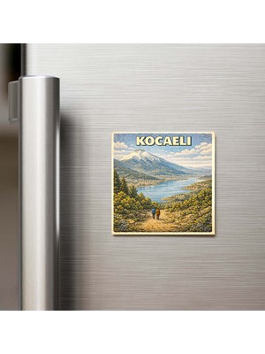 İberk Kocaeli Şehri - Pop-Art Travel - 9x9 cm Buzdolap Magneti