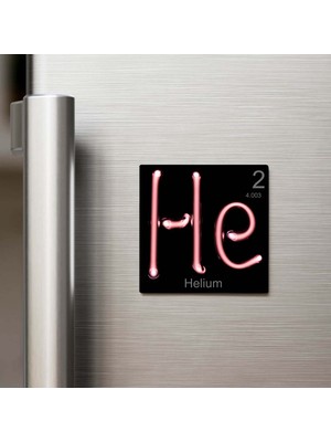 İberk Helium (Helyum) Elementi – Buzdolap Magneti – 9x9 cm