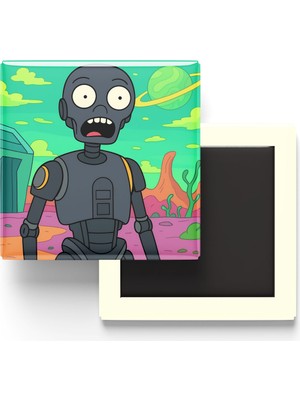İberk K-2so - 9x9 cm Baskılı Kare Buzdolap Magneti (Rozetli)