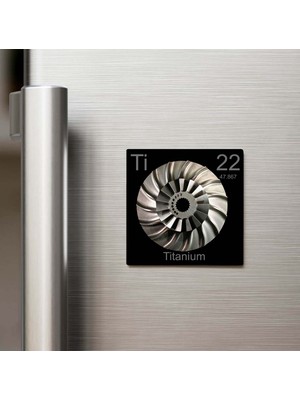 İberk Titanium (Titanyum) Elementi – Buzdolap Magneti – 9x9 cm