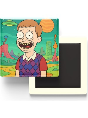 İberk Bad Luck Brian - 9x9 cm Baskılı Kare Buzdolap Magneti (Rozetli)