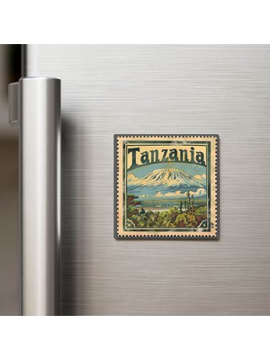İberk Tanzanya Tanzania - Posta Pulu Temalı Ülke - Baskılı Buzdolap Magneti Kare - 9x9 cm