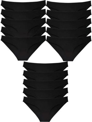 Pileli Store Pilelistore 15 Adet Süper Eko Set Likralı  Slip Külot Siyah