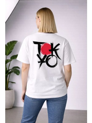 CC Collection Tokyo Baskılı Oversize Unisex Tişört %100 Pamuk Streetwear