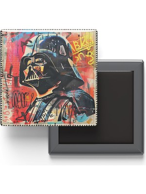 İberk Darth Vader - Baskılı Buzdolap Magneti Kare - 9x9 cm