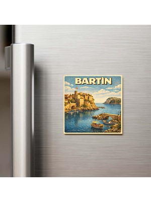 İberk Bartın Şehri - Pop-Art Travel - 9x9 cm Buzdolap Magneti