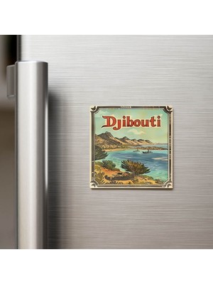 İberk Cibuti Djibouti - Posta Pulu Temalı Ülke - Baskılı Buzdolap Magneti Kare - 9x9 cm