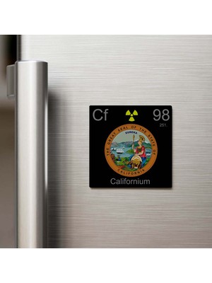 İberk Californium (Kaliforniyum) Elementi – Buzdolap Magneti – 9x9 cm