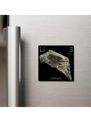İberk Lithium (Lityum) Elementi – Buzdolap Magneti – 9x9 cm