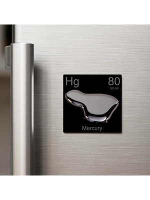 İberk Mercury (Cıva) Elementi – Buzdolap Magneti – 9x9 cm