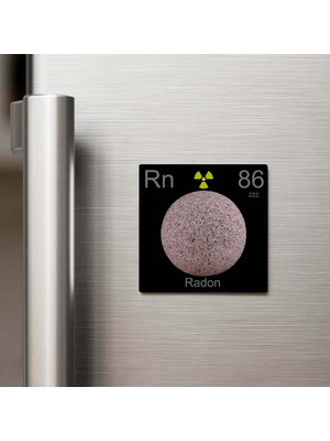 İberk Radon (Radon) Elementi – Buzdolap Magneti – 9x9 cm