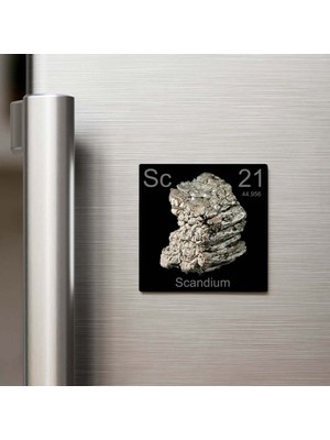 İberk Scandium (Skandiyum) Elementi – Buzdolap Magneti – 9x9 cm