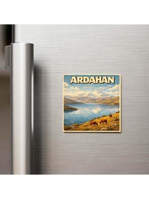 İberk Ardahan Şehri - Pop-Art Travel - 9x9 cm Buzdolap Magneti