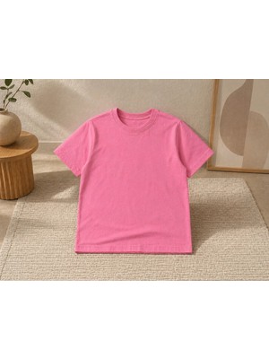 CC Collection Çocuk Basic Tişört Düz Baskısız Kısa Kollu Günlük Rahat Unisex Tshirt