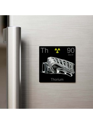 İberk Thorium (Toryum) Elementi – Buzdolap Magneti – 9x9 cm