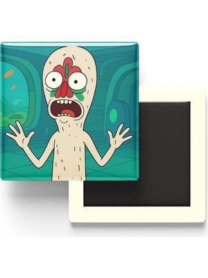 İberk SCP-173 - 9x9 cm Baskılı Kare Buzdolap Magneti (Rozetli)