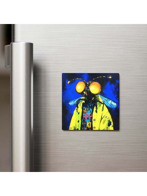İberk Firefly - Ateşböceği - Güneş Gözlüklü Style - Buzdolap Magneti - 9x9 cm