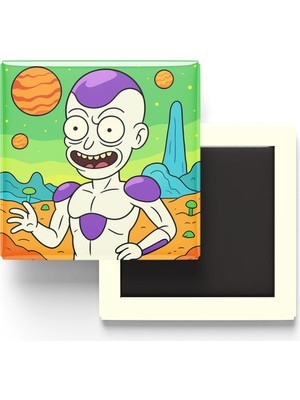 İberk Frieza - 9x9 cm Baskılı Kare Buzdolap Magneti (Rozetli)