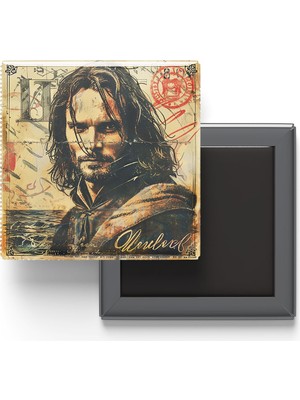 İberk Aragorn - Baskılı Buzdolap Magneti Kare - 9x9 cm