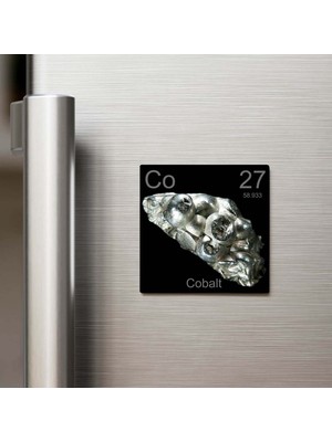 İberk Cobalt (Kobalt) Elementi – Buzdolap Magneti – 9x9 cm
