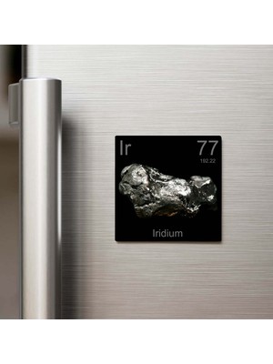 İberk Iridium (Iridyum) Elementi – Buzdolap Magneti – 9x9 cm