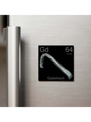 İberk Gadolinium (Gadolinyum) Elementi – Buzdolap Magneti – 9x9 cm
