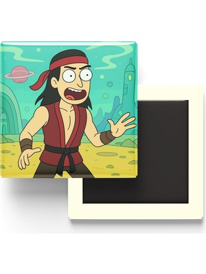 İberk Liu Kang - 9x9 cm Baskılı Kare Buzdolap Magneti (Rozetli)