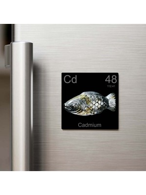 İberk Cadmium (Kadmiyum) Elementi – Buzdolap Magneti – 9x9 cm