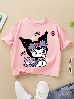 CC Collection Kuromi Baskılı Kız Çocuk T-Shirt