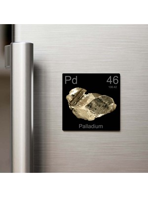 İberk Palladium (Paladyum) Elementi – Buzdolap Magneti – 9x9 cm
