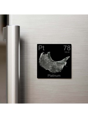 İberk Platinum (Platin) Elementi – Buzdolap Magneti – 9x9 cm