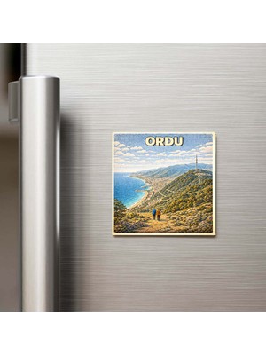 İberk Ordu Şehri - Pop-Art Travel - 9x9 cm Buzdolap Magneti