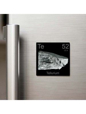 İberk Tellurium (Tellür) Elementi – Buzdolap Magneti – 9x9 cm