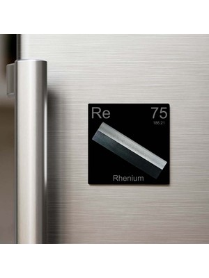 İberk Rhenium (Renyum) Elementi – Buzdolap Magneti – 9x9 cm
