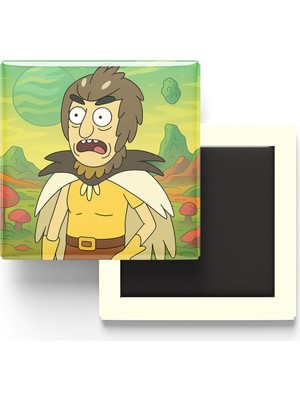 İberk Birdperson - 9x9 cm Baskılı Kare Buzdolap Magneti (Rozetli)