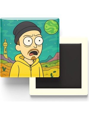 İberk Jesse Pinkman - 9x9 cm Baskılı Kare Buzdolap Magneti (Rozetli)