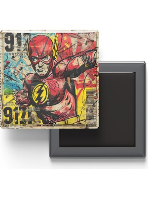 İberk Flash - Baskılı Buzdolap Magneti Kare - 9x9 cm